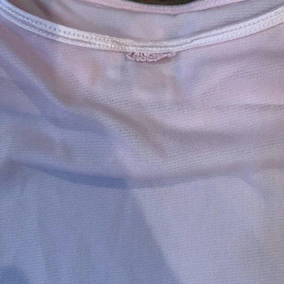 La‎ Senza Mesh Pink Slip Dress Ruffle Sleeveless Lettuce Trim Y2K Coquette Small - Picture 6 of 10